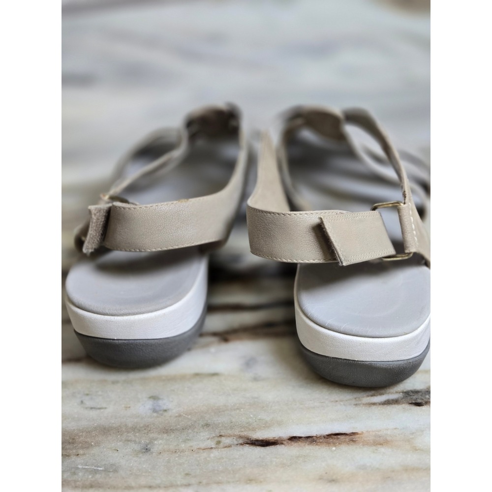 Clarks Cloudsteppers TaupeElastic Strappy Sandals Womens 11 W Wide - Picture 9 of 12
